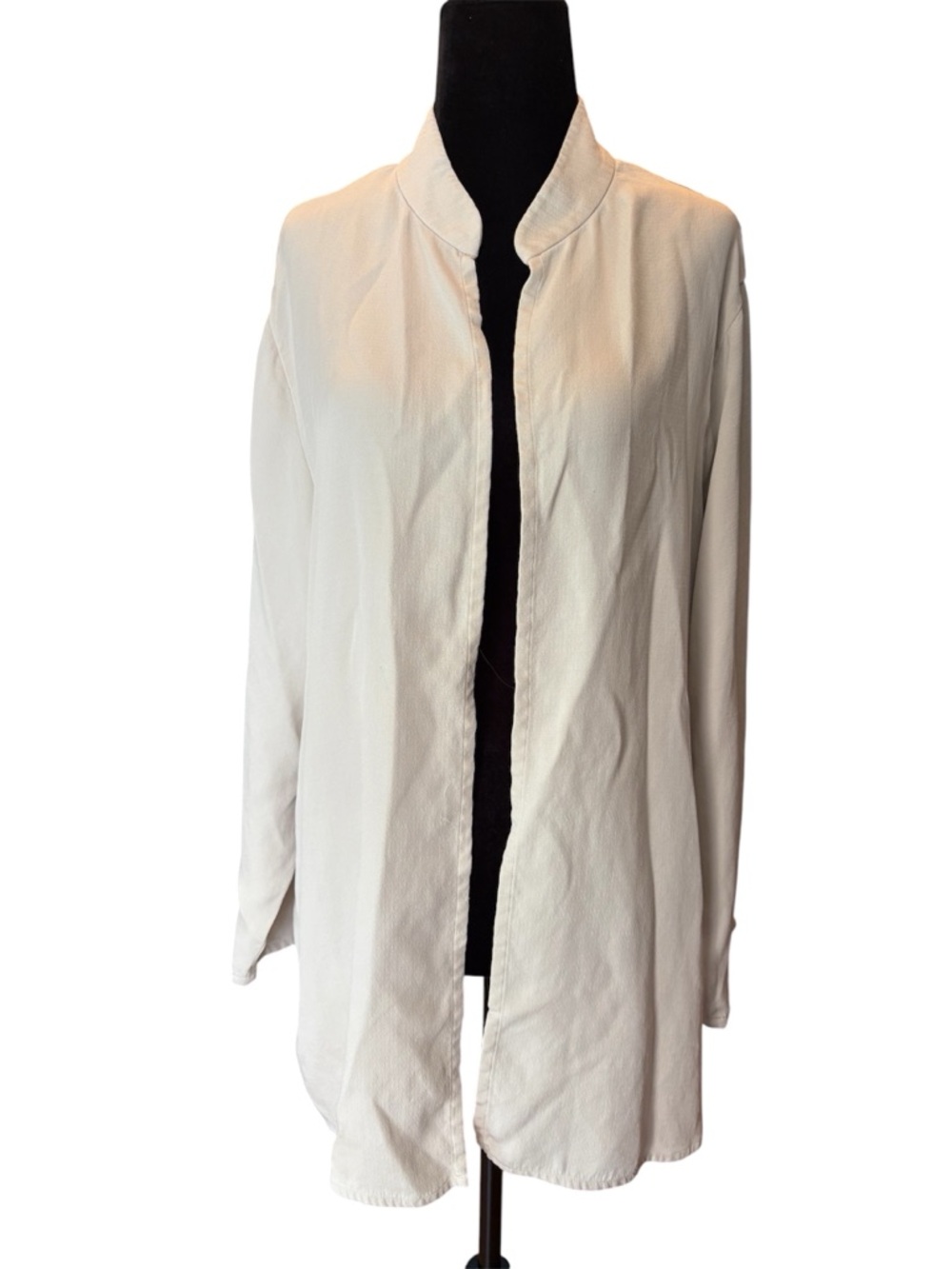 Eileen Fisher 100% silk open cardigan blouse size XL